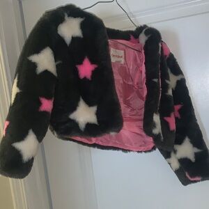 Faux Fur Star Patterned Jacket